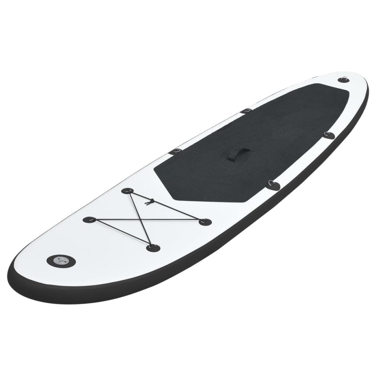 Juego de tabla de paddle surf hinchable blanco y negro