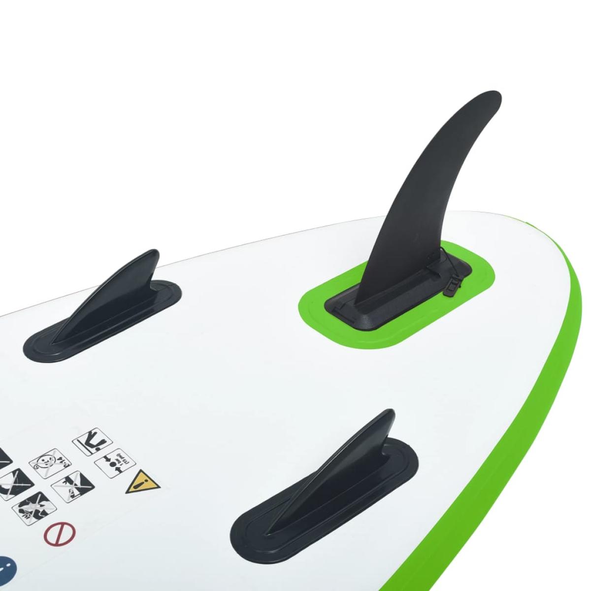 Juego de tabla de paddle surf hinchable verde y blanco