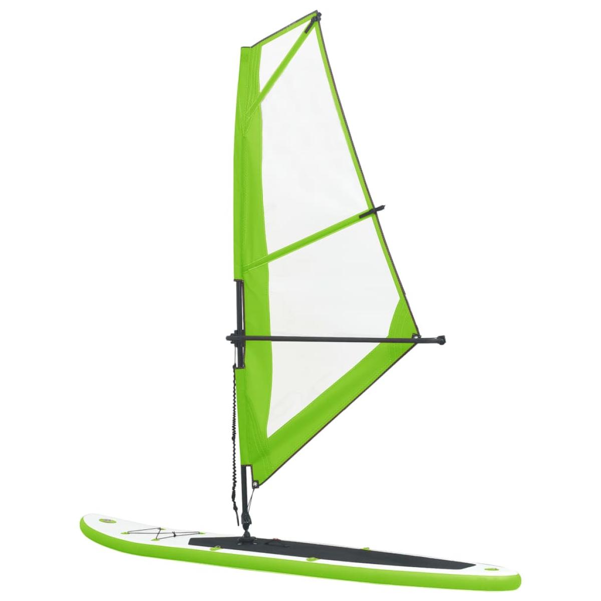 Tabla de paddle surf hinchable con set de vela verde y blanco