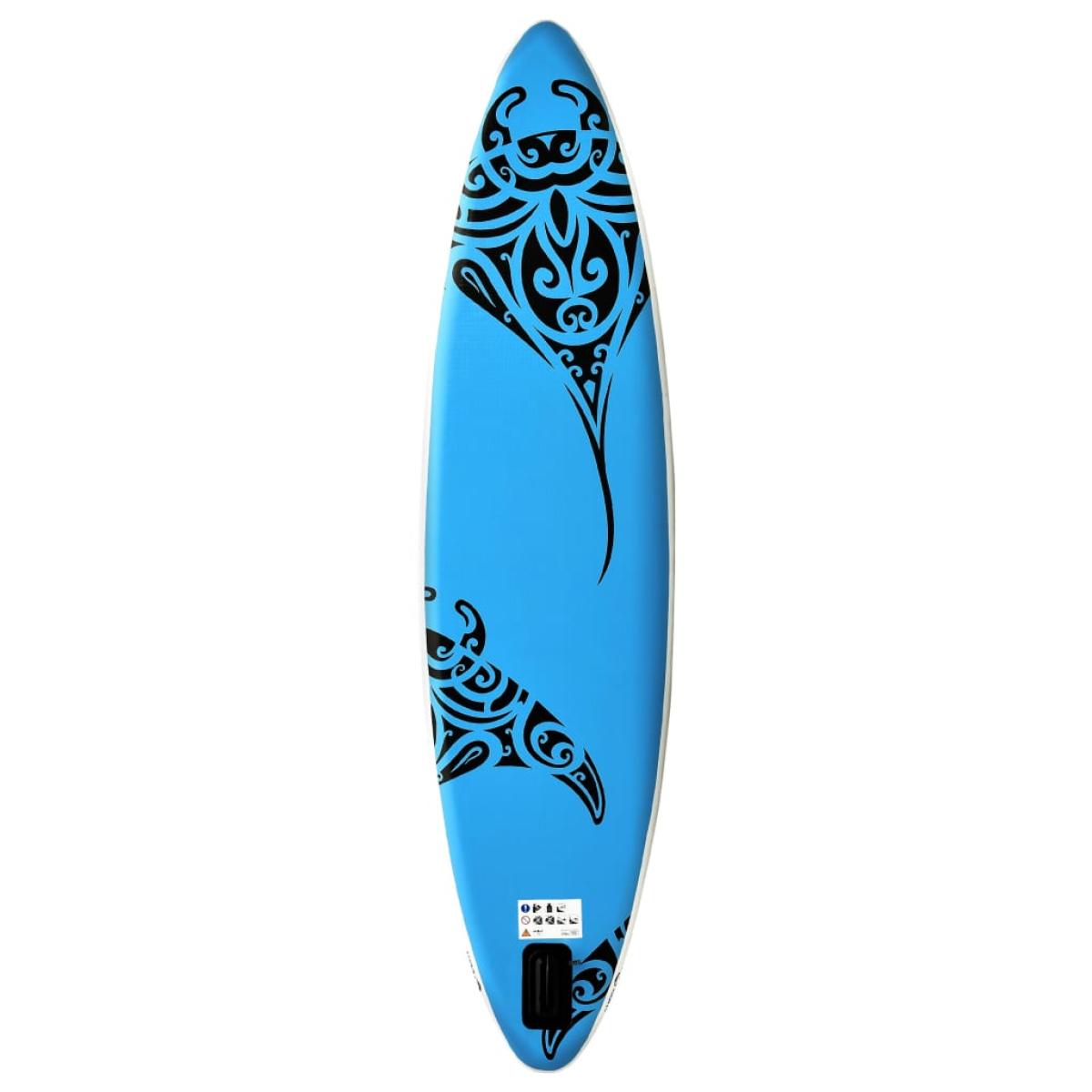 Juego de tabla de paddle surf hinchable azul 366x76x15 cm