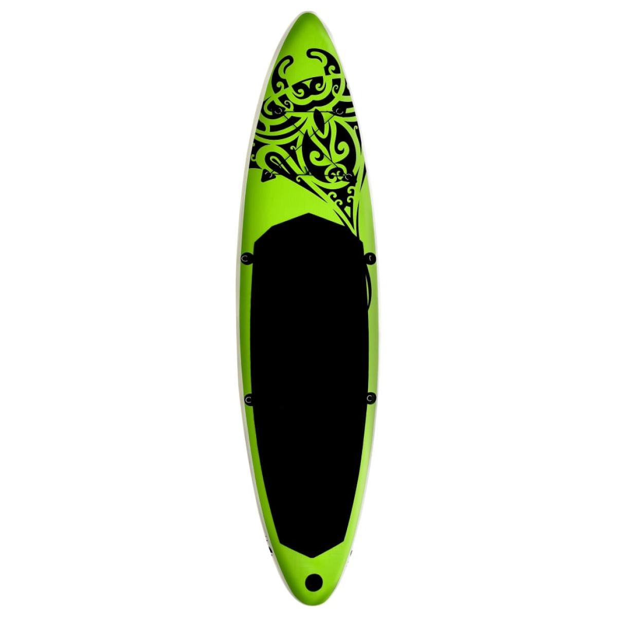 Juego de tabla de paddle surf hinchable verde 366x76x15 cm