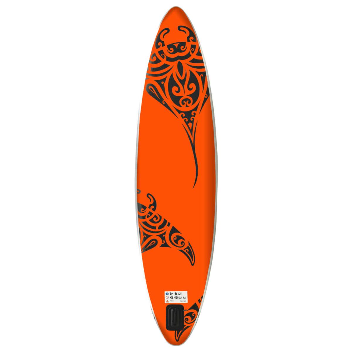 Juego de tabla de paddle surf hinchable naranja 305x76x15 cm