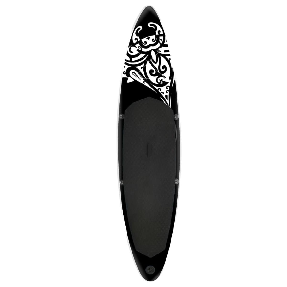Juego de tabla de paddle surf hinchable negro 305x76x15 cm