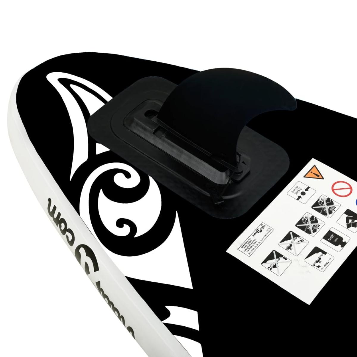 Juego de tabla de paddle surf hinchable negro 320x76x15 cm