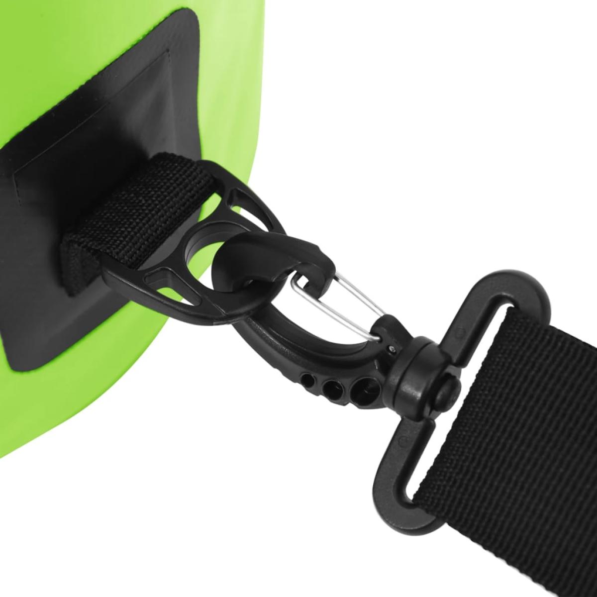 Bolso acuático impermeable con cremallera PVC verde 20 L