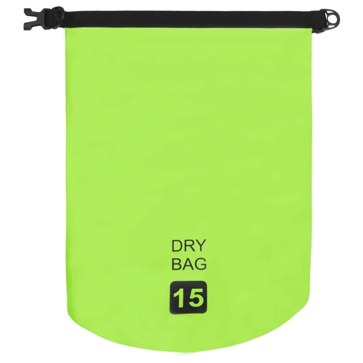 Bolso acuático impermeable PVC verde 15 L