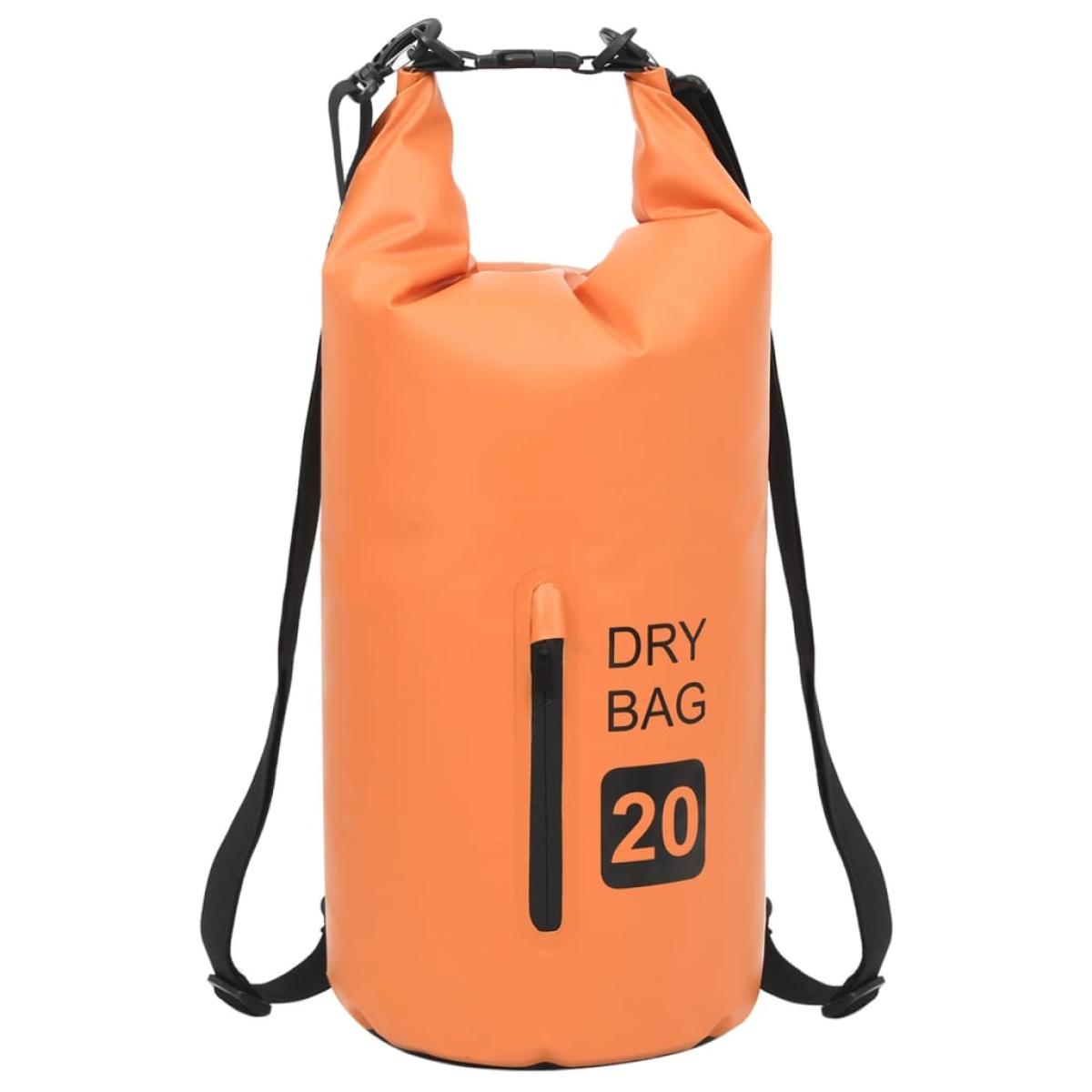 Bolso acuático impermeable con cremallera PVC naranja 20 L