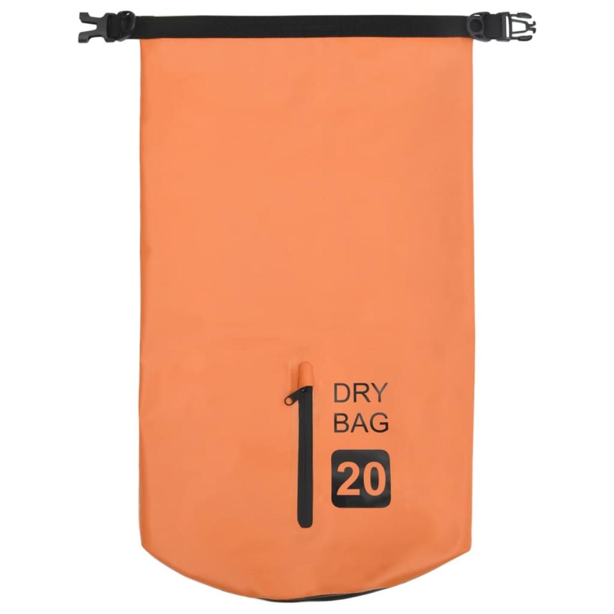 Bolso acuático impermeable con cremallera PVC naranja 20 L