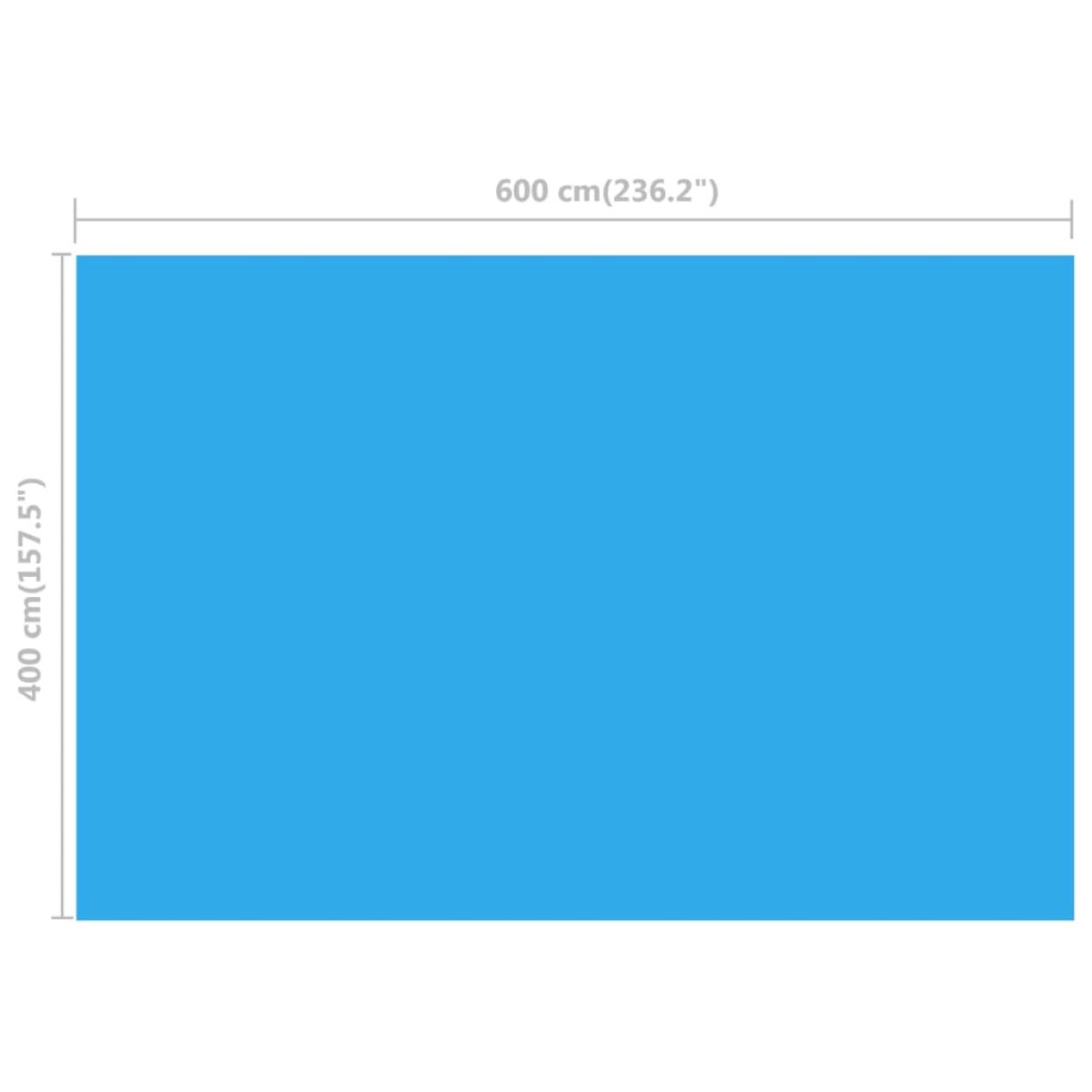 Cubierta de piscina rectangular PE azul 600x400 cm