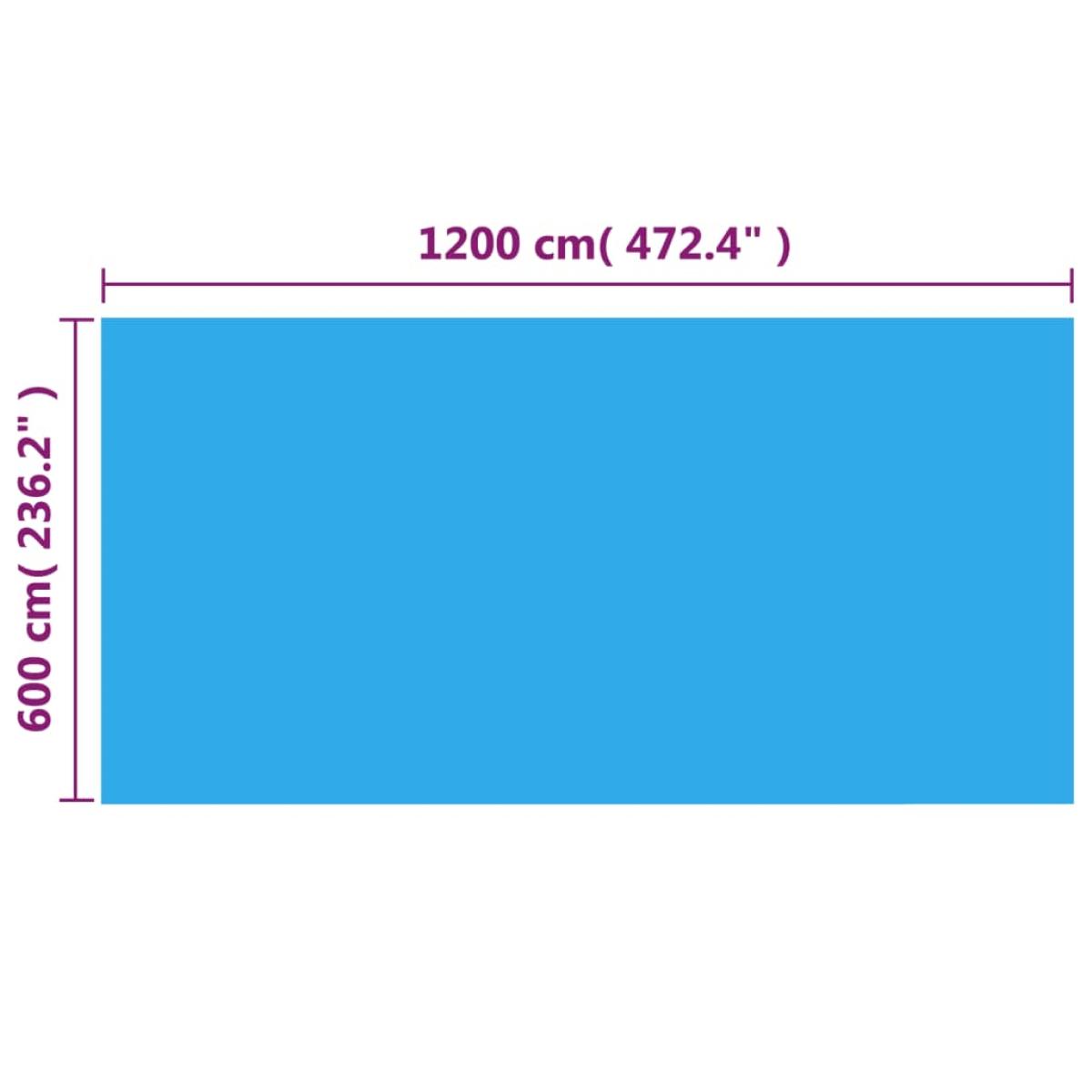 Cubierta de piscina rectangular PE azul 1200x600 cm