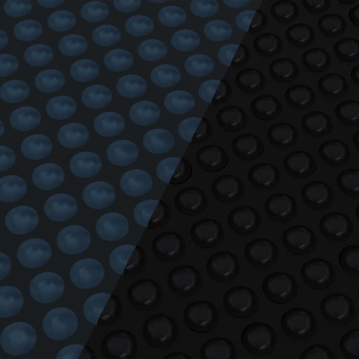 Cubierta solar de piscina de PE flotante negro y azul 250 cm