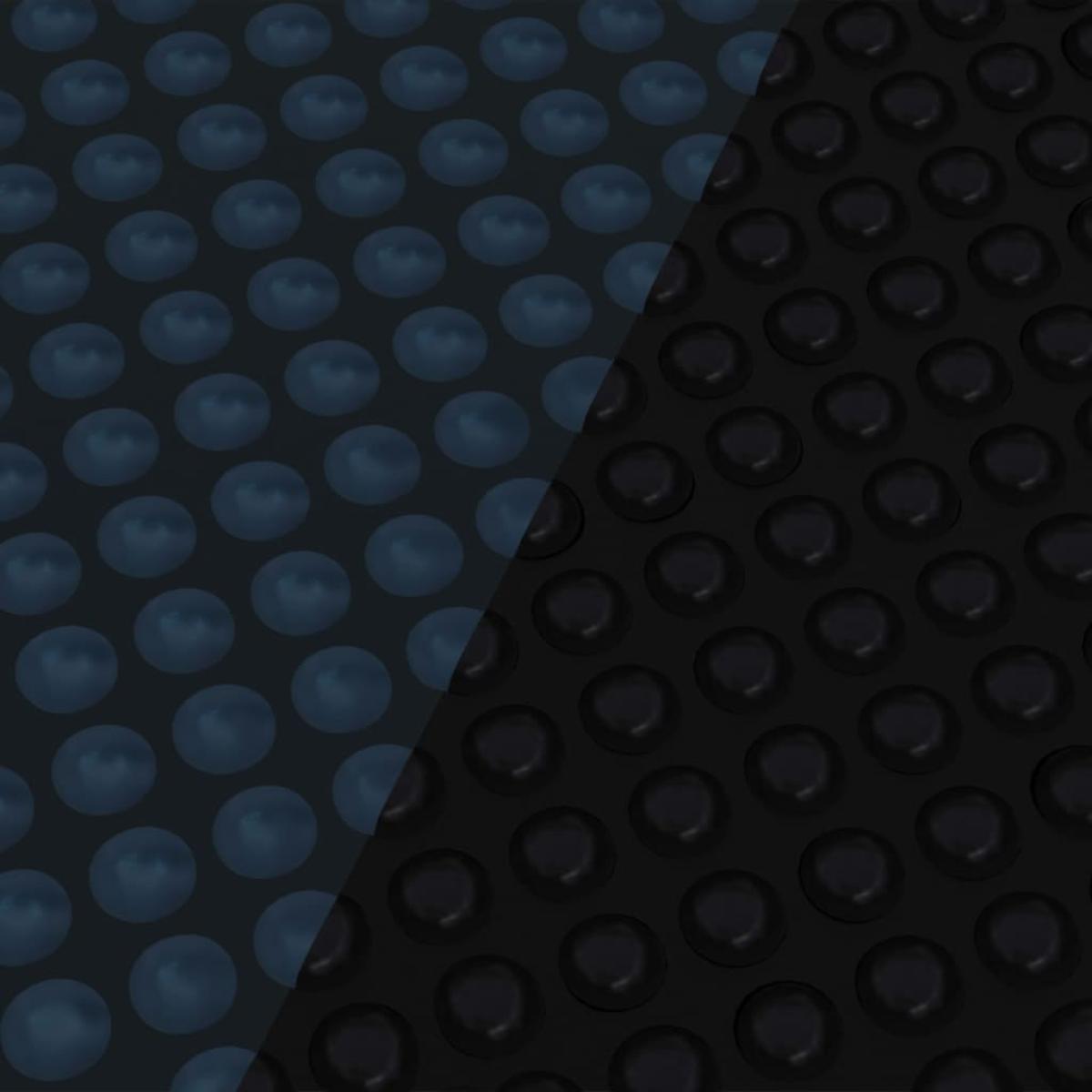 Cubierta solar de piscina de PE flotante negro y azul 417 cm