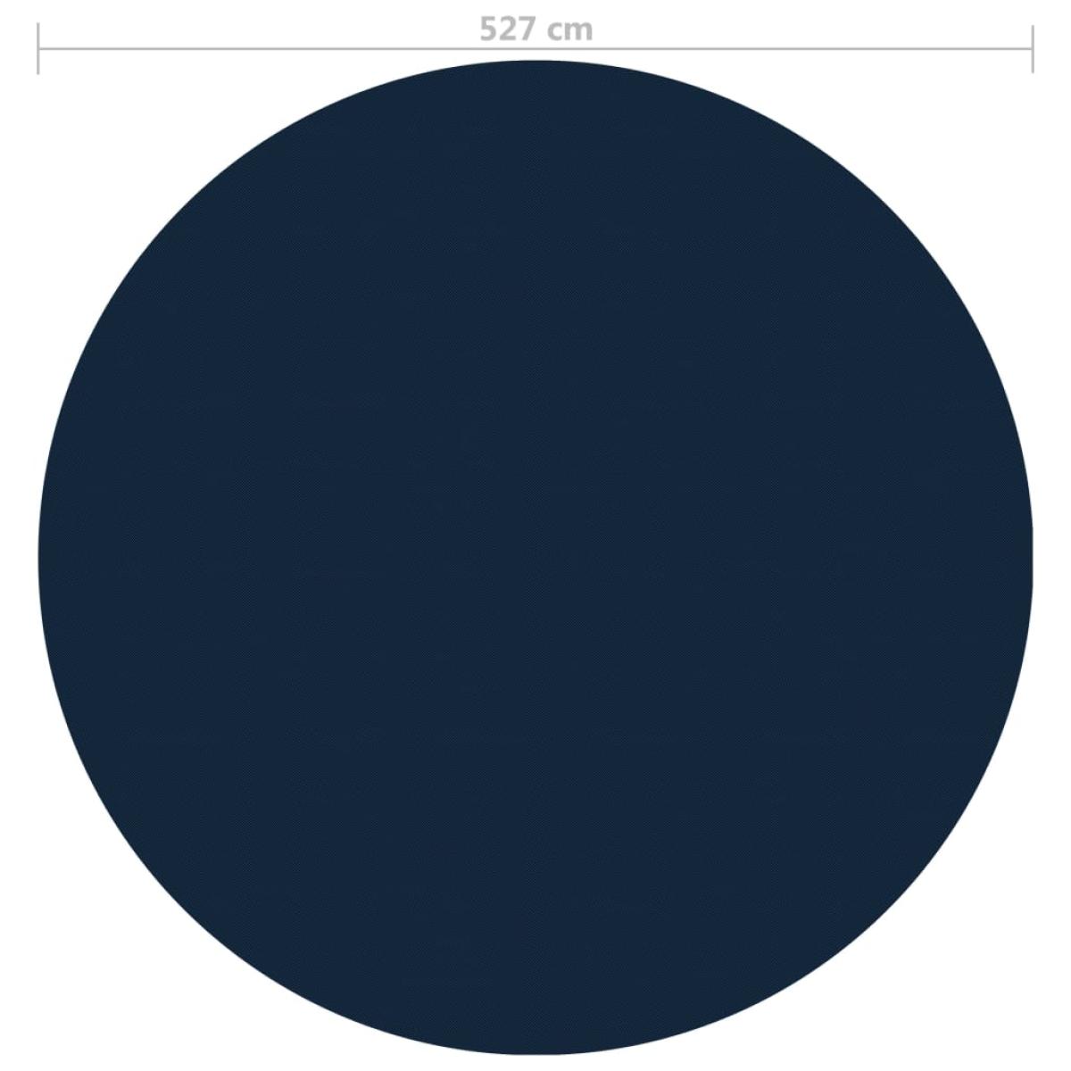 Cubierta solar de piscina de PE flotante negro y azul 527 cm