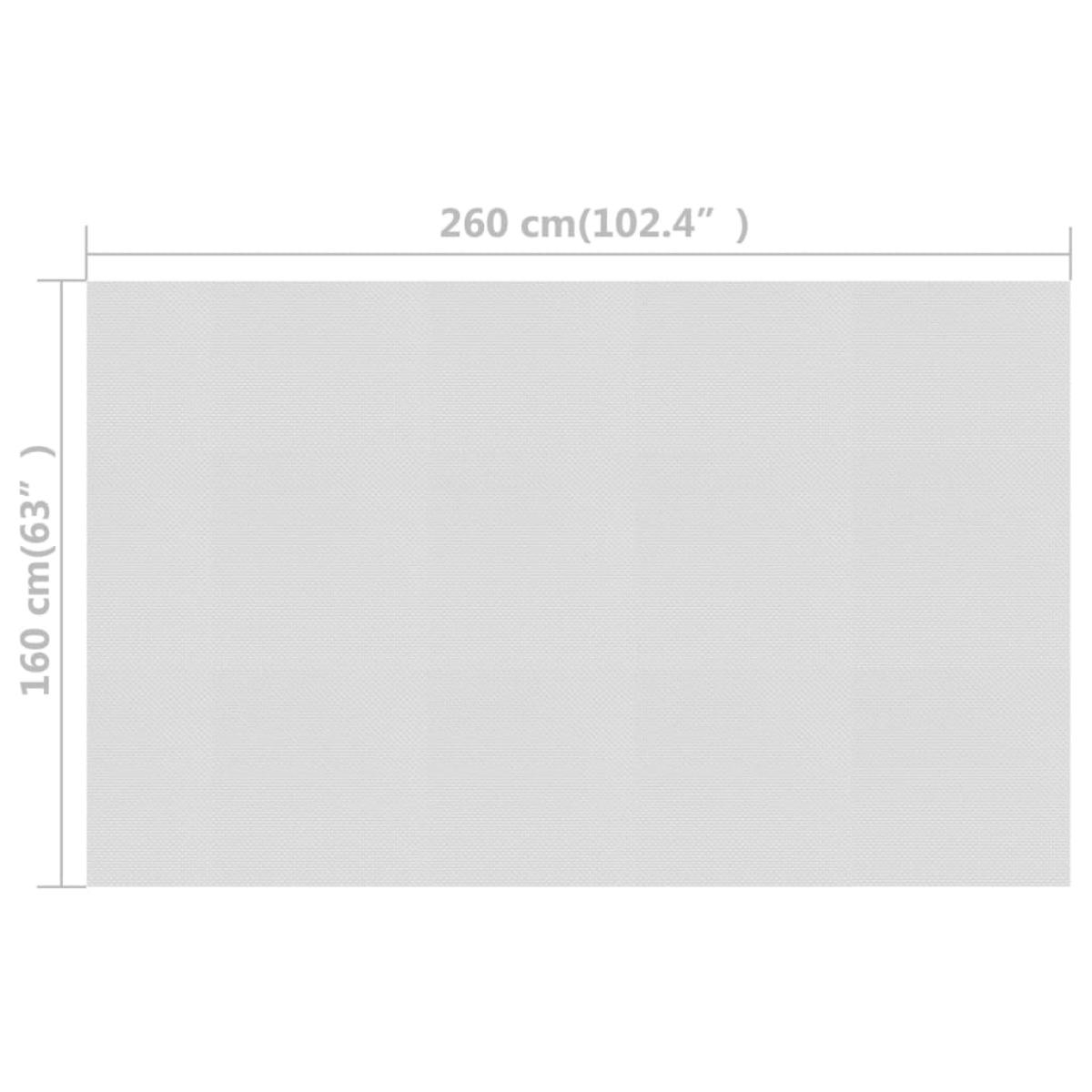 Cubierta solar de piscina de PE flotante gris 260x160 cm