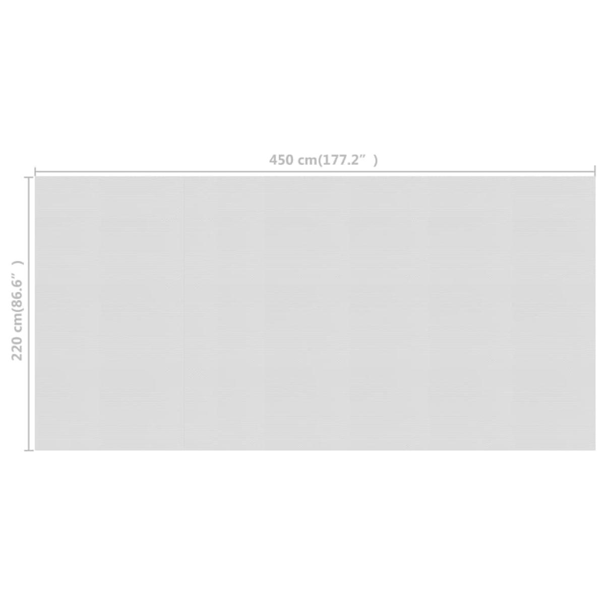 Cubierta solar de piscina de PE flotante gris 450x220 cm