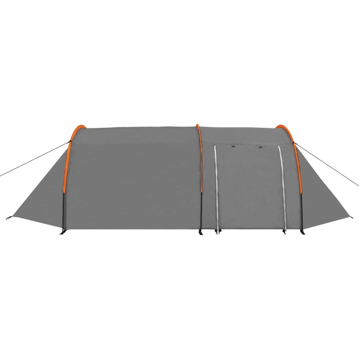 Tienda de campaña 4 personas tela gris y naranja