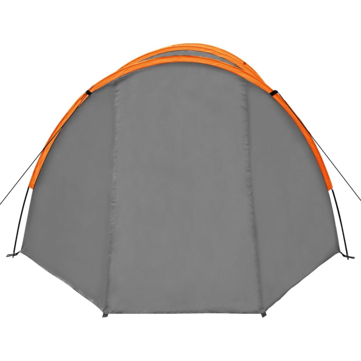 Tienda de campaña 4 personas tela gris y naranja