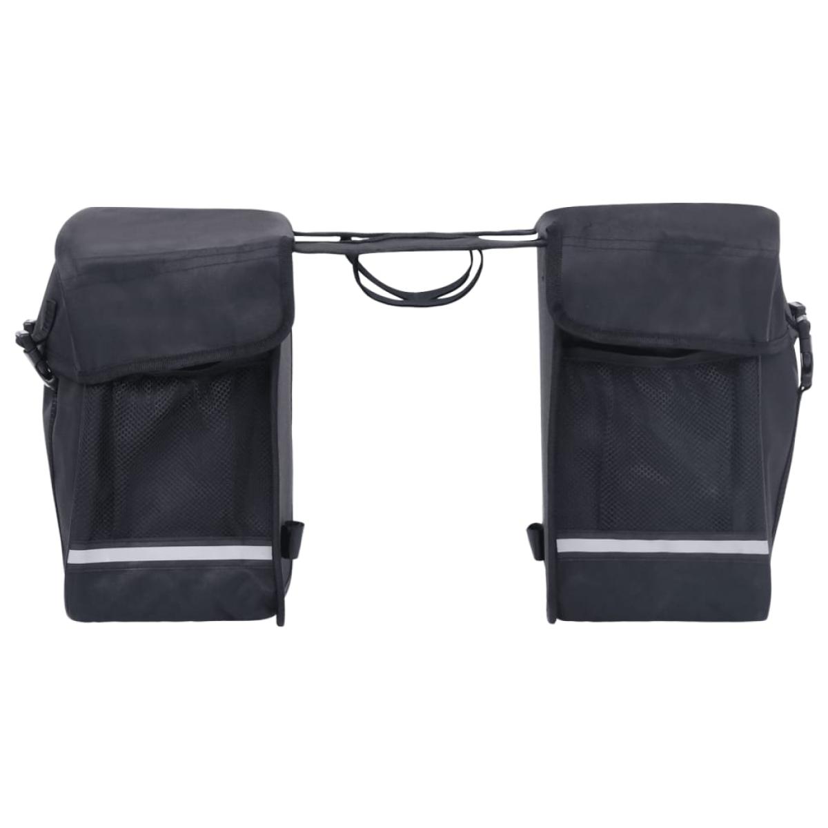 Bolsa doble para bicicleta alforja impermeable 35 L negra