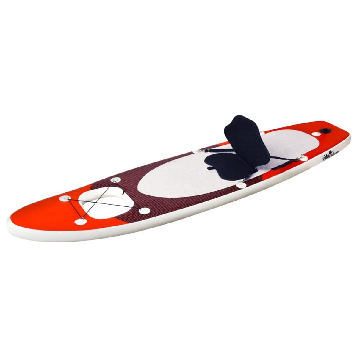 Set de tabla de paddle surf hinchable rojo 300x76x10 cm