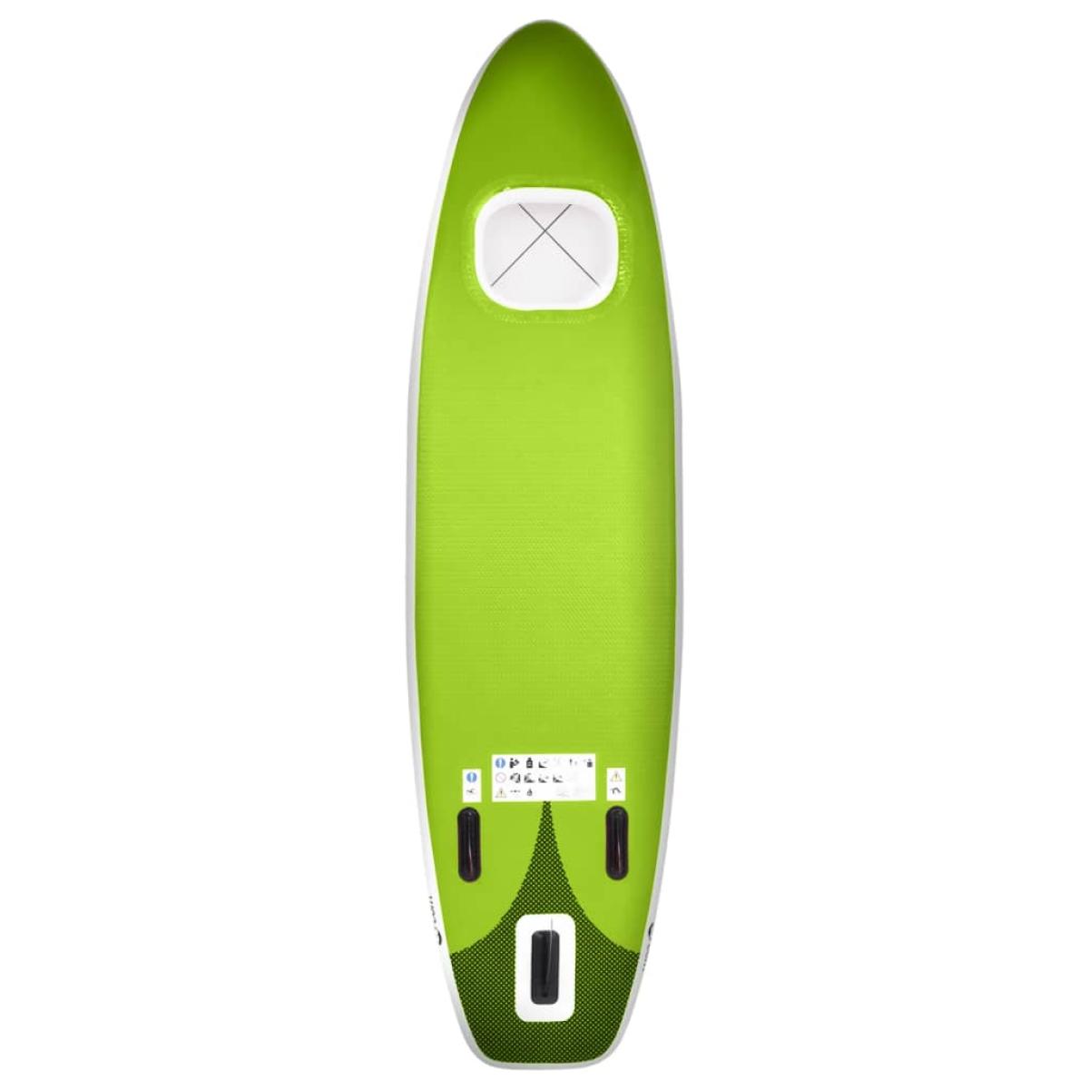 Set de tabla de paddle surf hinchable verde 300x76x10 cm