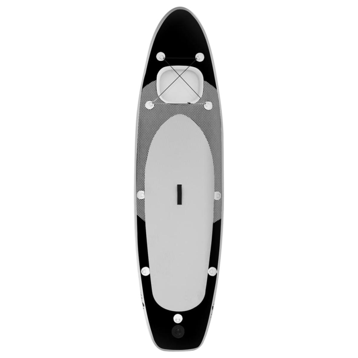 Set de tabla de paddle surf hinchable negro 300x76x10 cm