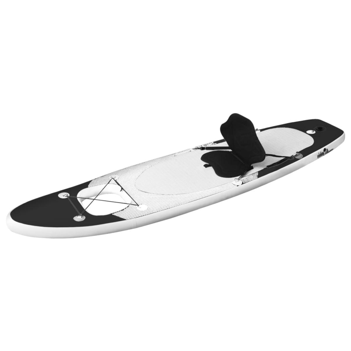 Set de tabla de paddle surf hinchable negro 330x76x10 cm