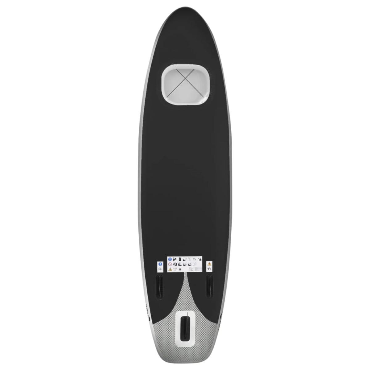 Set de tabla de paddle surf hinchable negro 330x76x10 cm