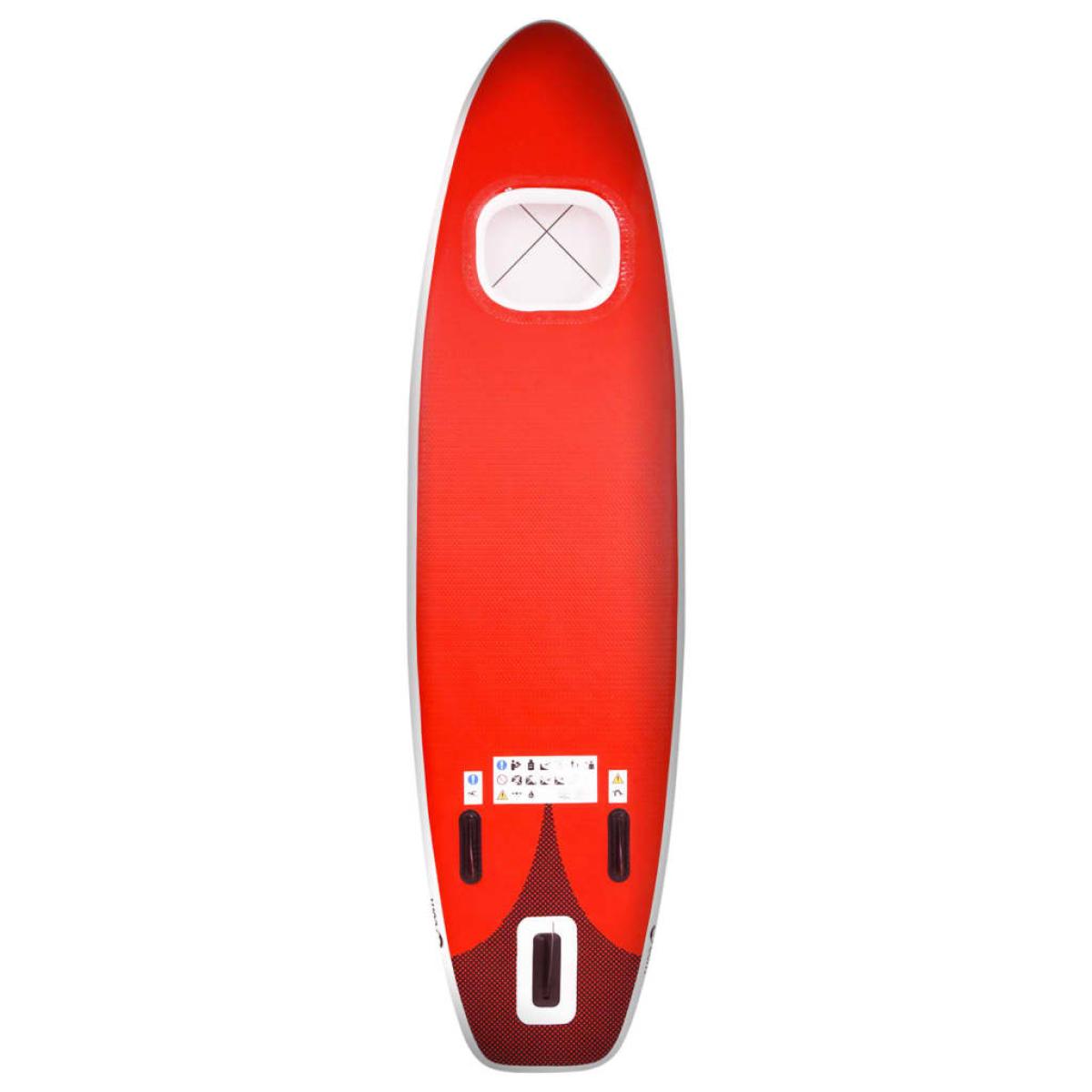 Set de tabla de paddle surf hinchable rojo 360x81x10 cm