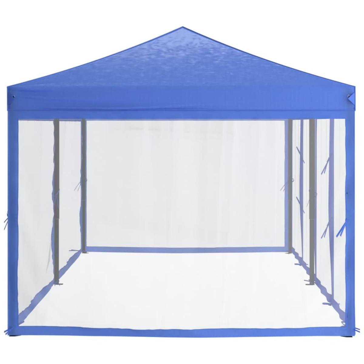 Carpa para fiestas plegable con paredes laterales azul 3x6 m