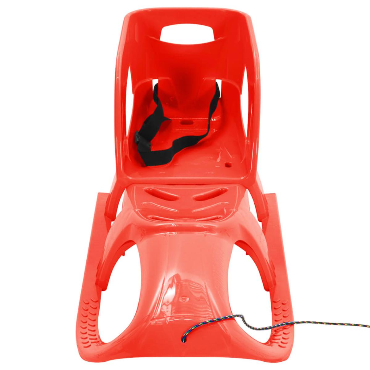 Trineo con asiento polipropileno rojo 102,5x40x23 cm