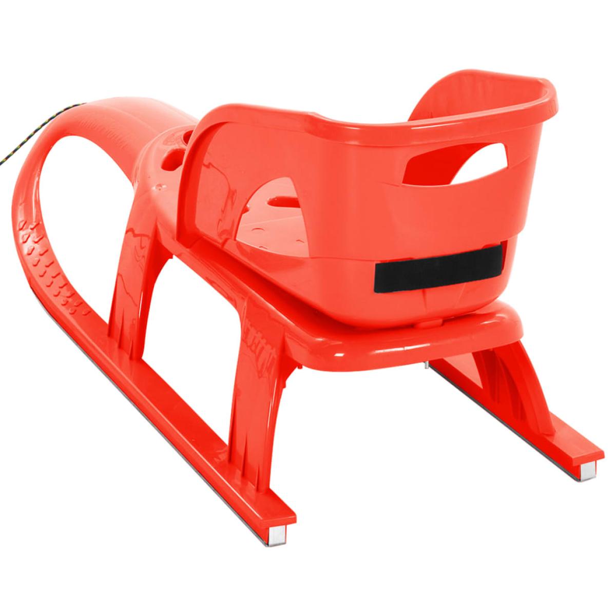 Trineo con asiento polipropileno rojo 102,5x40x23 cm