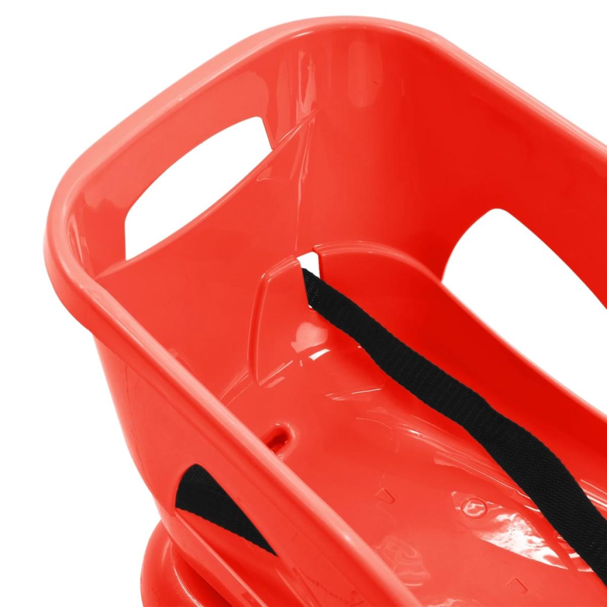 Trineo con asiento polipropileno rojo 102,5x40x23 cm