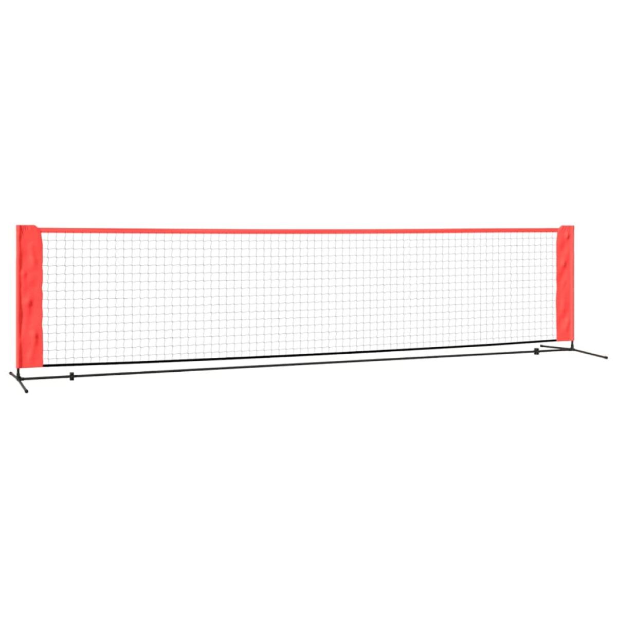 Red de tenis poliéster negro y rojo 400x100x87 cm