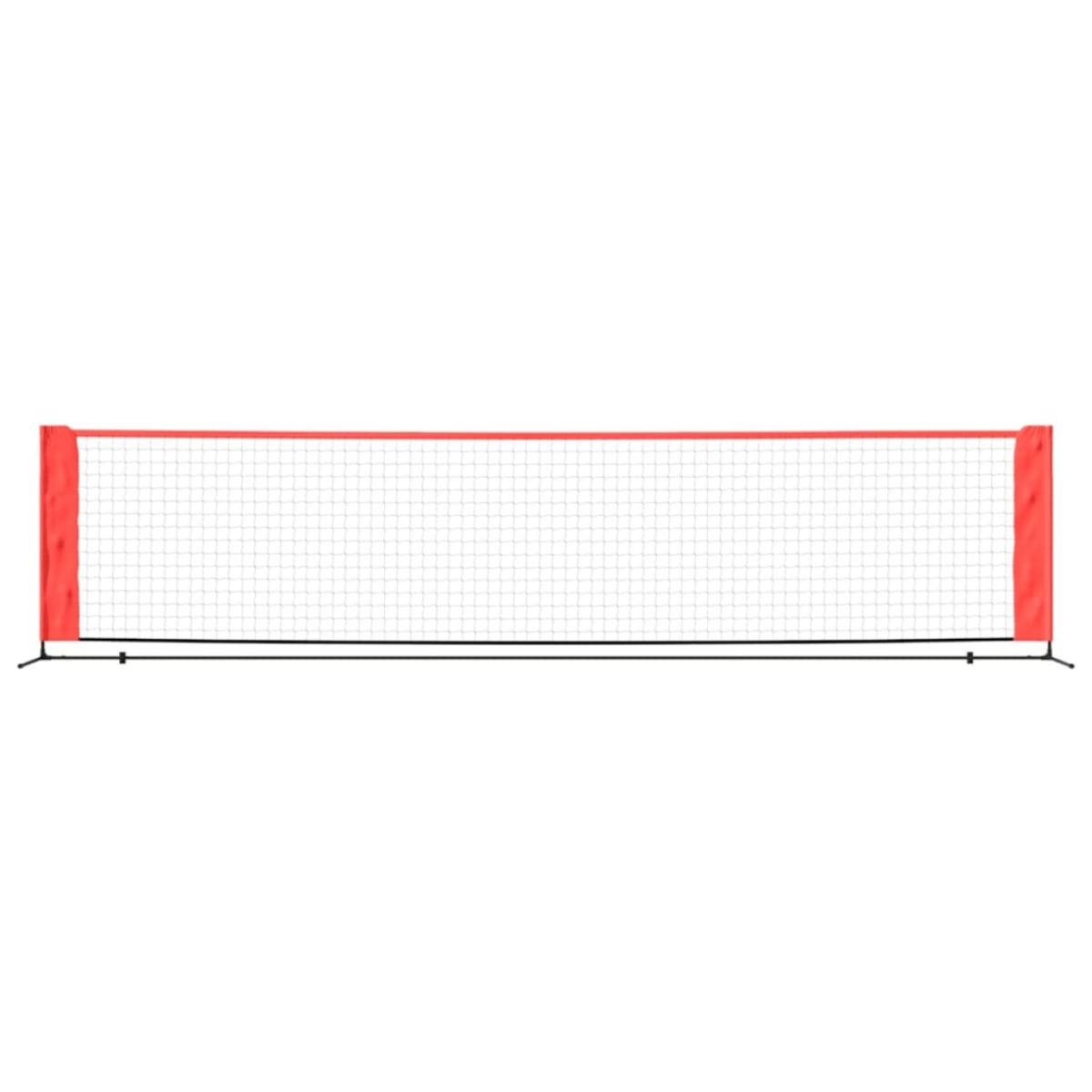 Red de tenis poliéster negro y rojo 400x100x87 cm