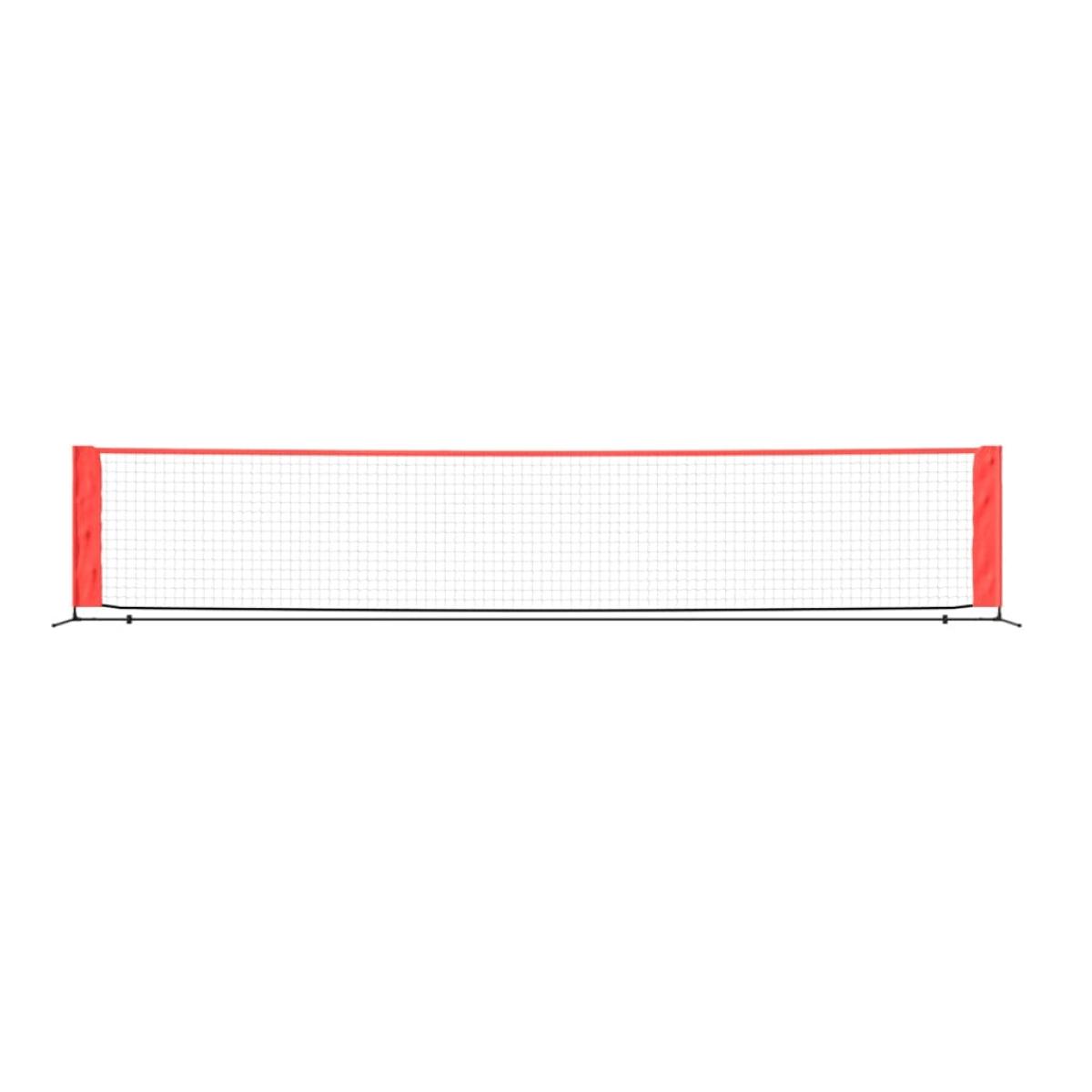 Red de tenis poliéster negro y rojo 500x100x87 cm