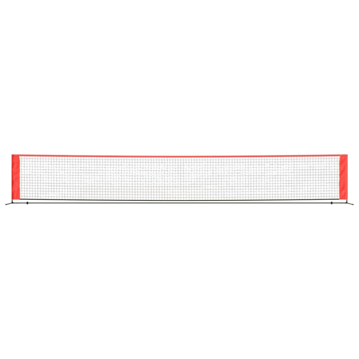 Red de tenis poliéster negro y rojo 600x100x87 cm