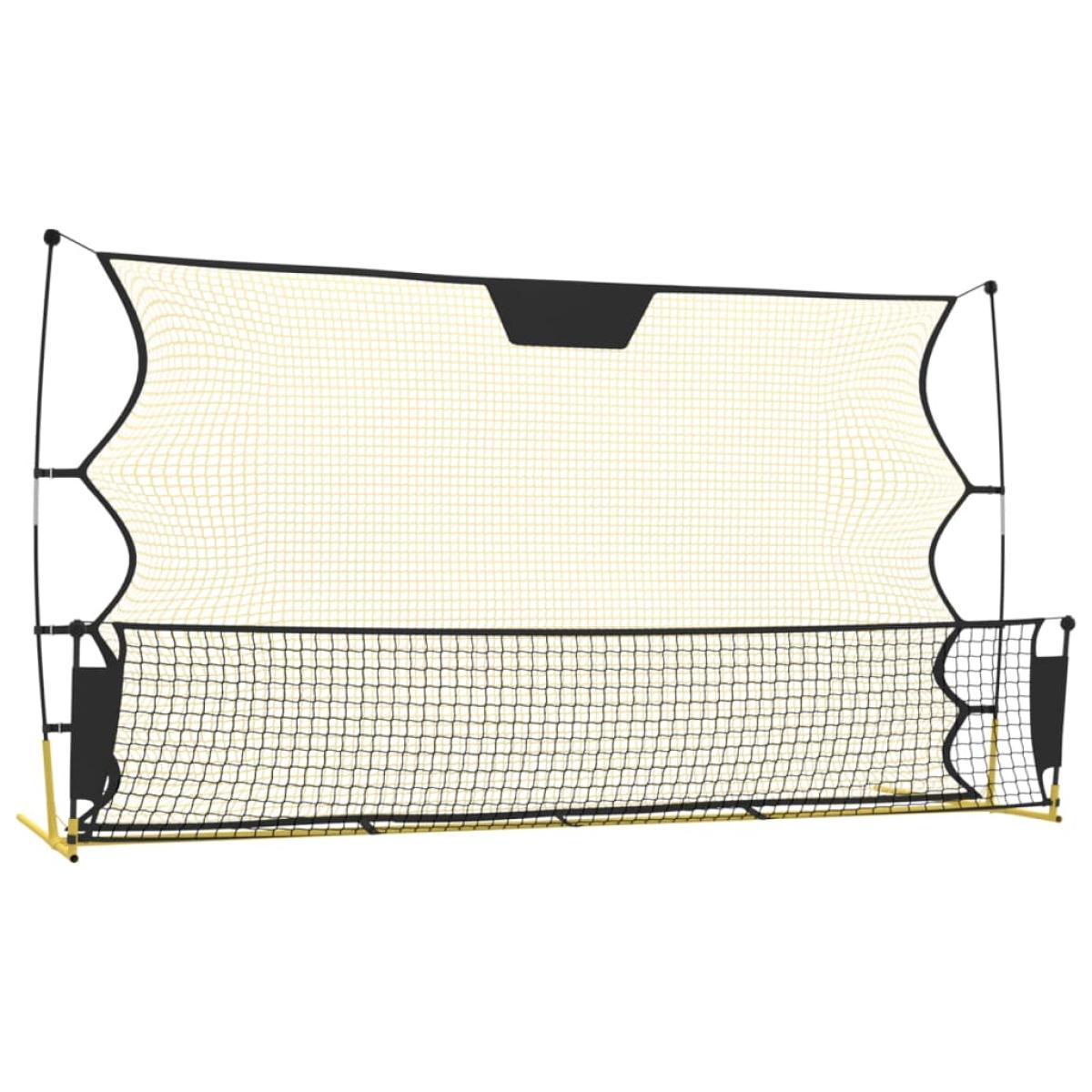 Red de rebote de fútbol poliéster negro y amarillo 183x85x120cm