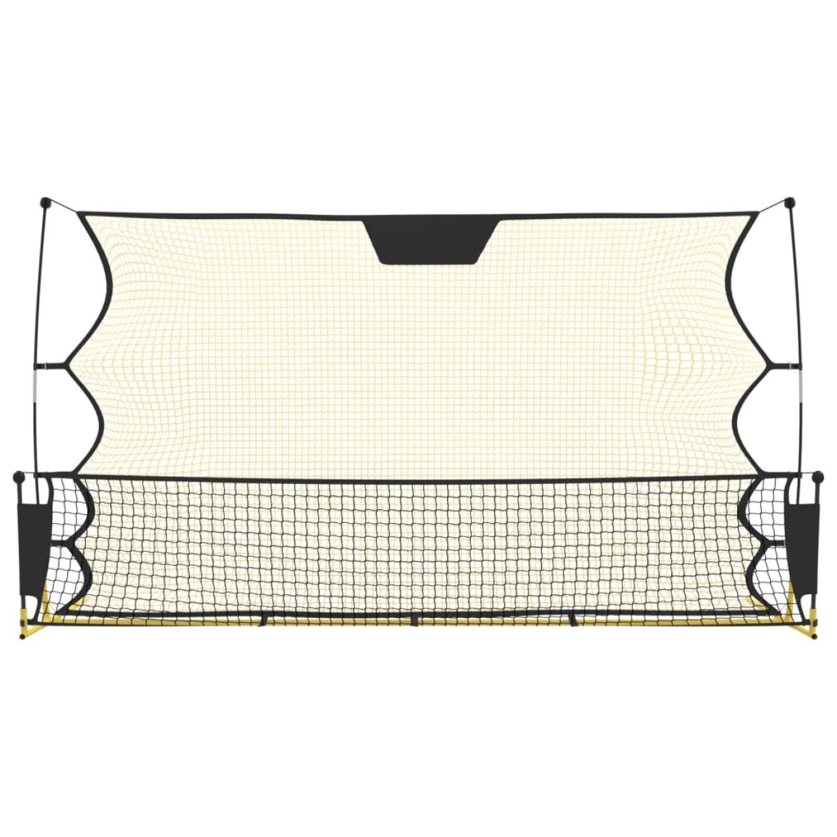 Red de rebote de fútbol poliéster negro y amarillo 183x85x120cm