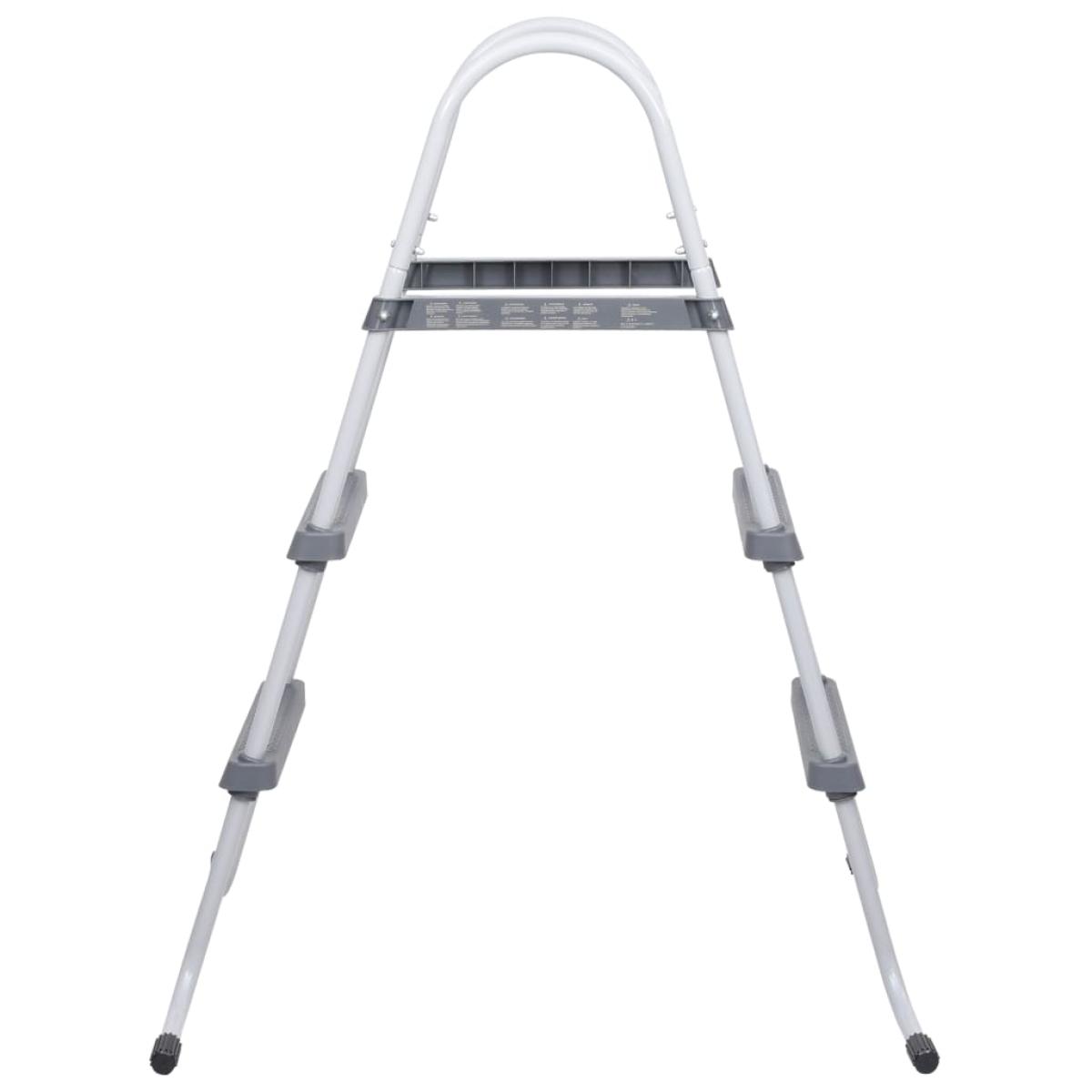 Escalera de piscina acero gris 84 cm