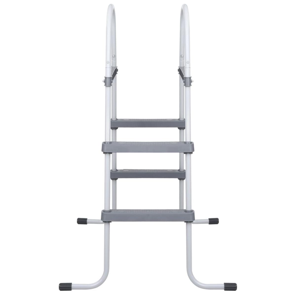 Escalera de piscina acero gris 84 cm
