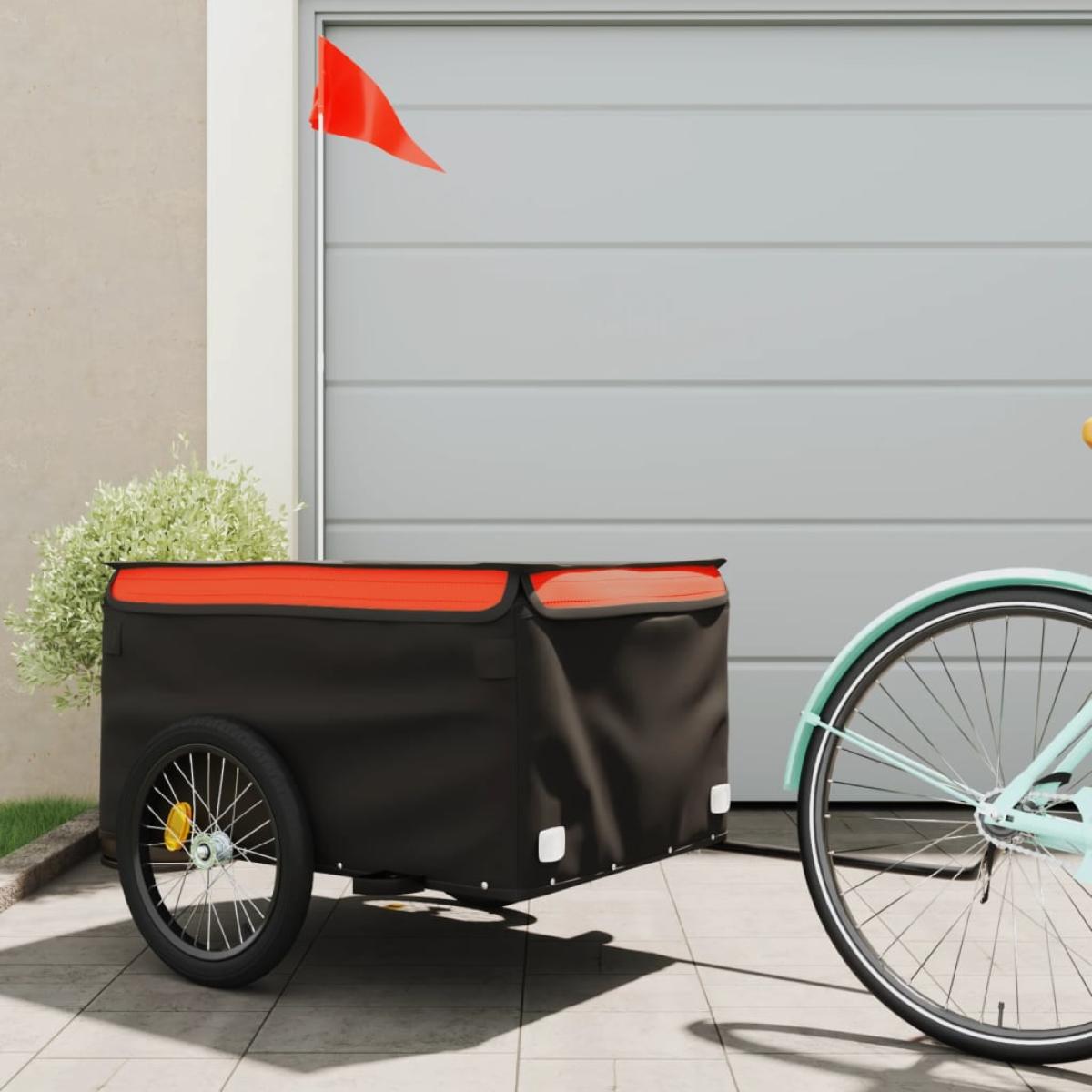 Remolque de carga para bicicleta hierro negro y naranja 45 kg