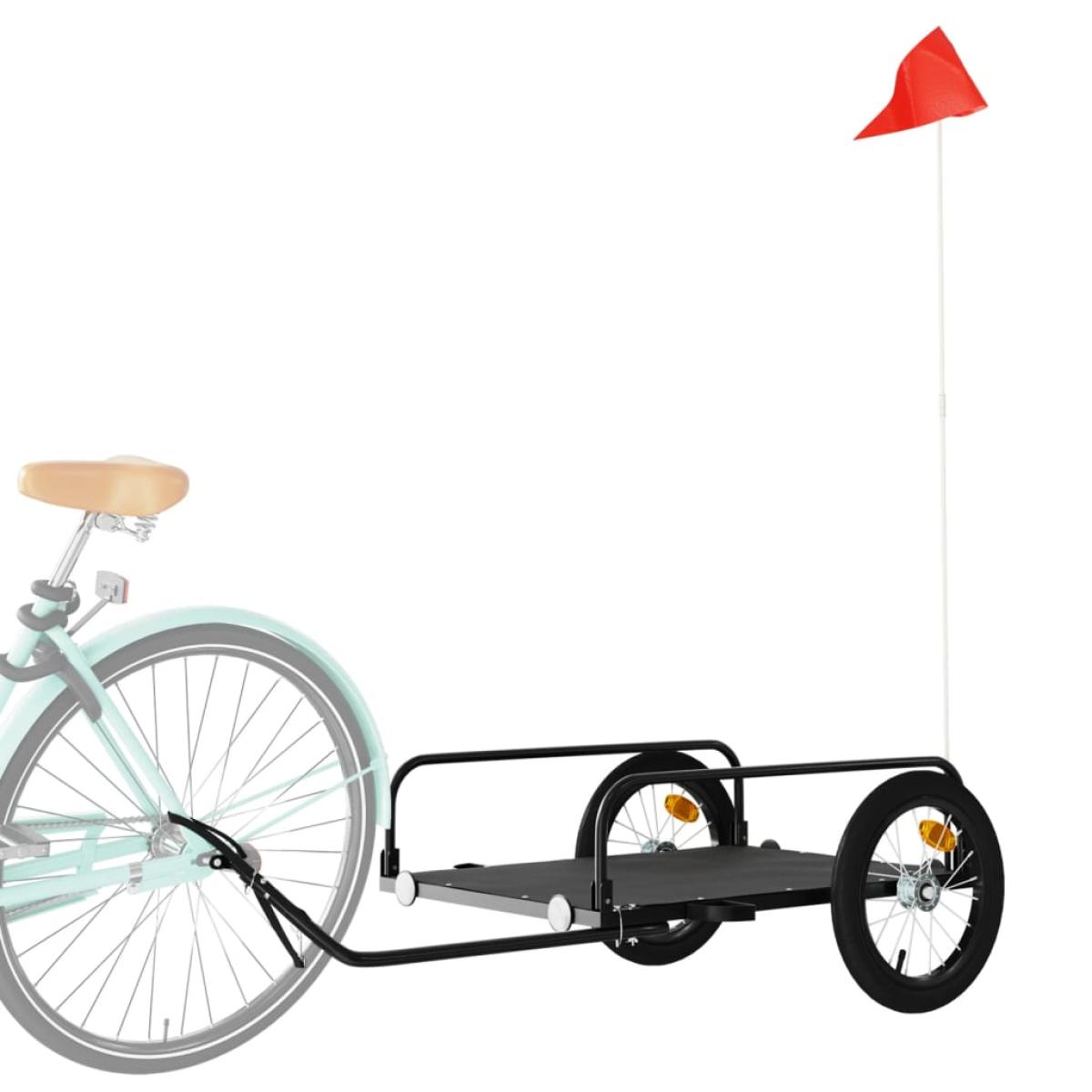 Remolque para bicicleta hierro negro 126x63x34 cm