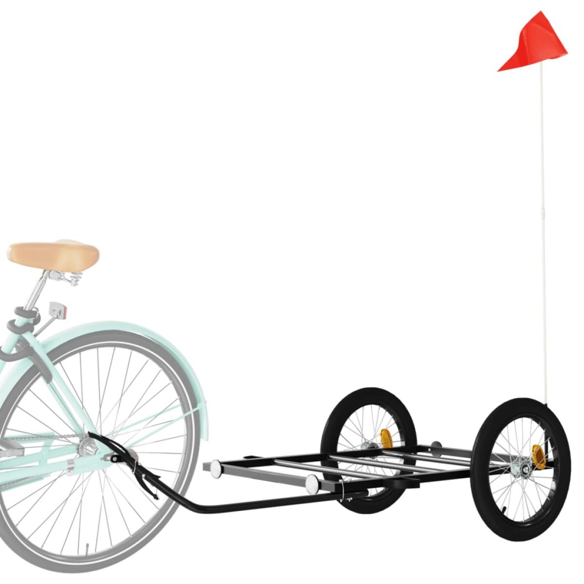 Remolque para bicicleta hierro negro 135x68x37 cm