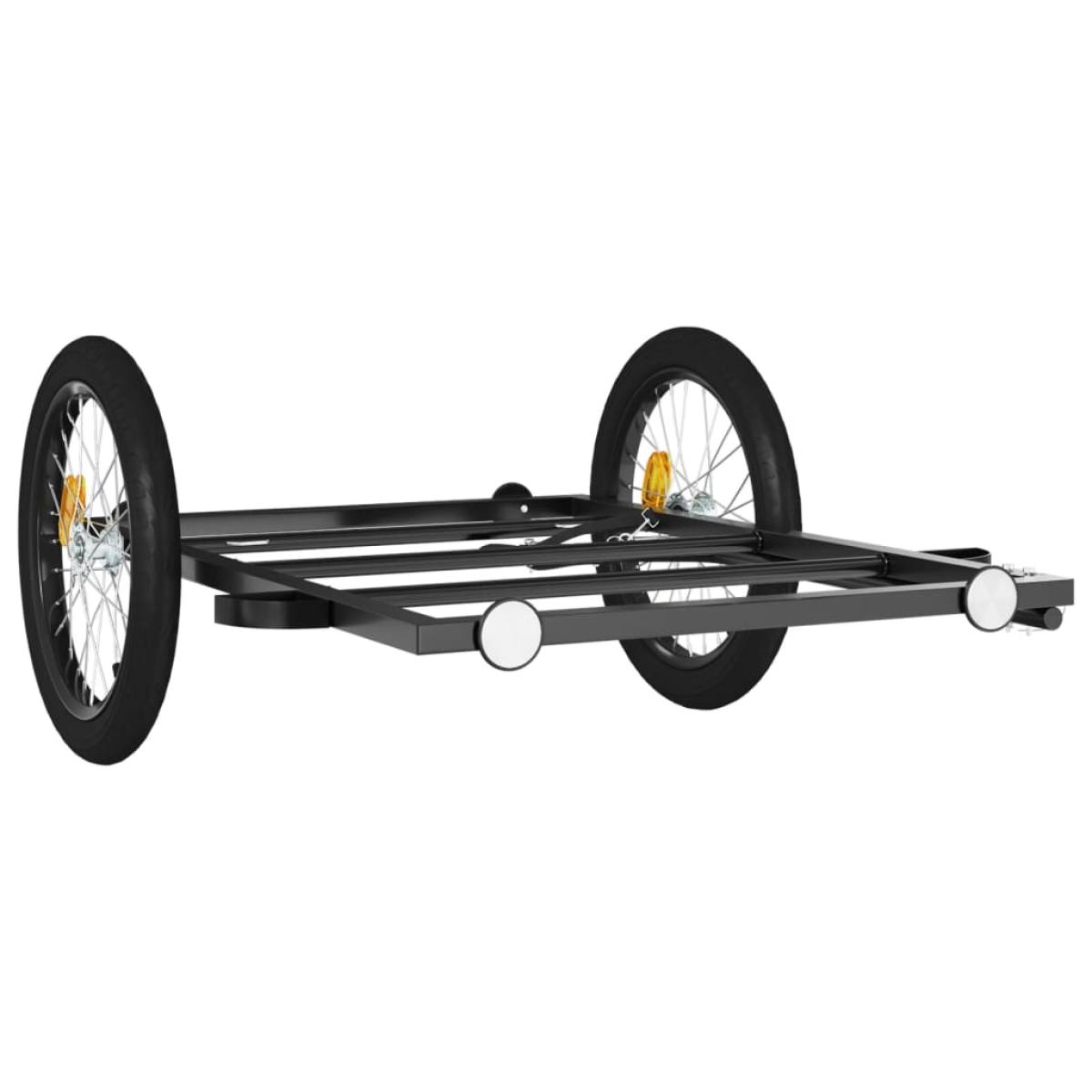 Remolque para bicicleta hierro negro 135x68x37 cm