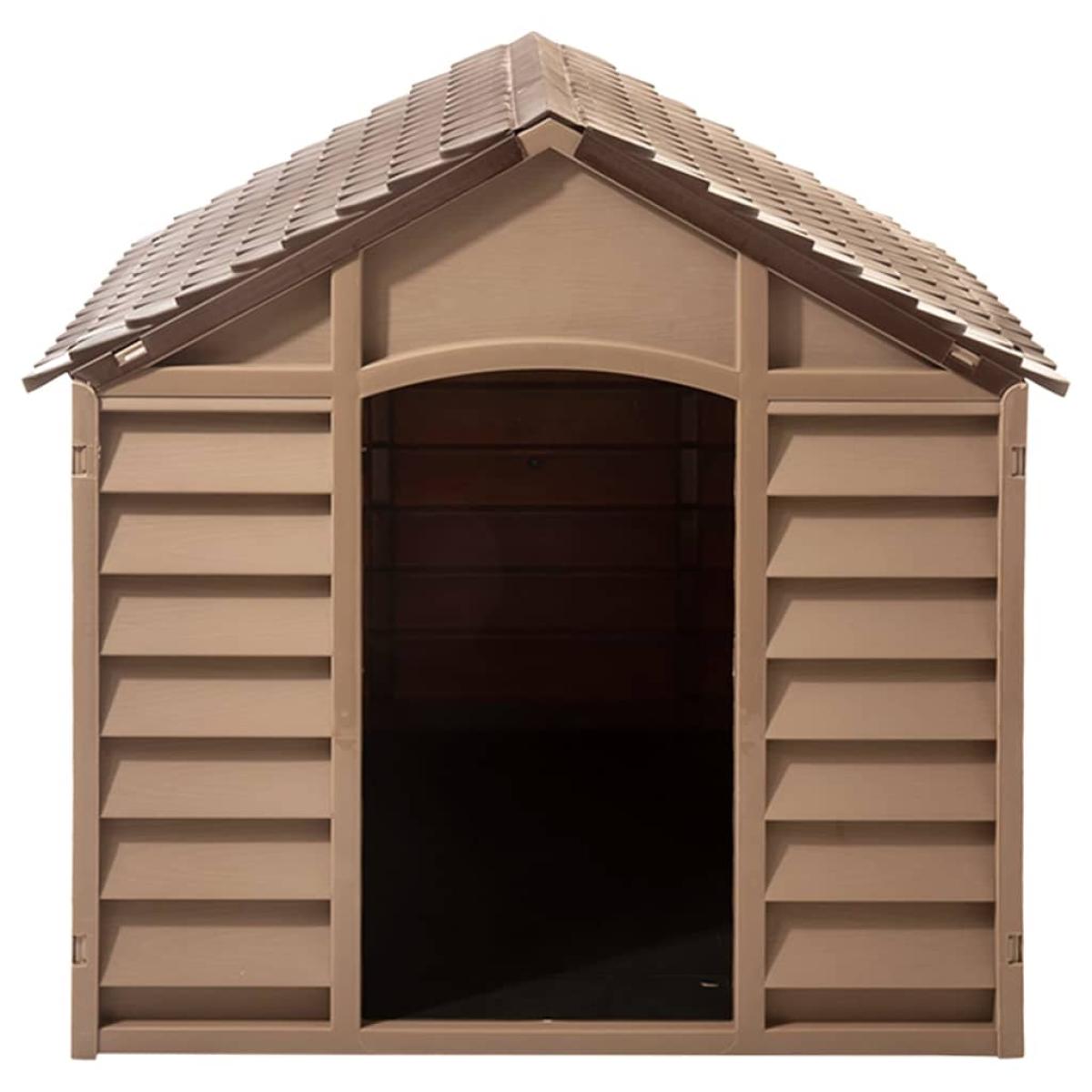 Caseta para perros polipropileno marrón 86x84x82 cm