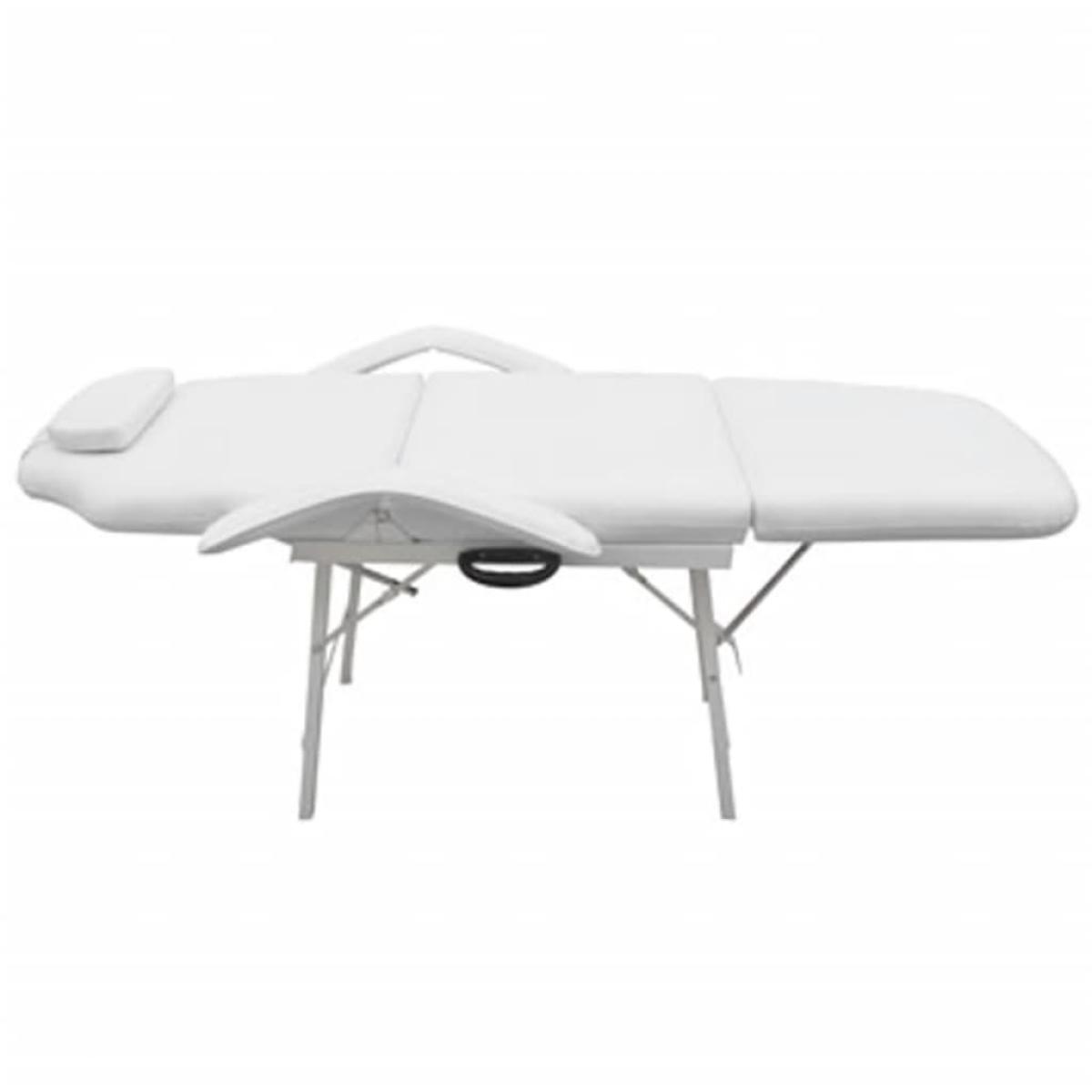 Camilla de esteticista cuero sintético blanca 185x78x76 cm 