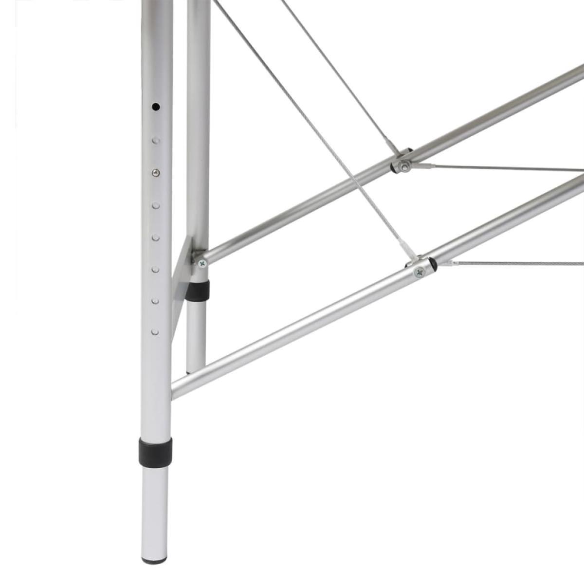 Mesa camilla de masaje de aluminio plegable de 4 cuerpos blanco crema