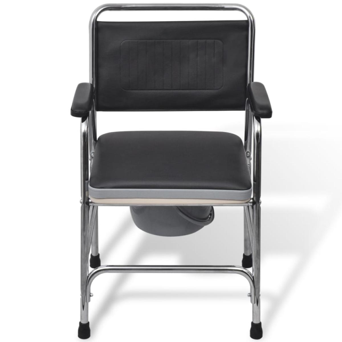 Silla con inodoro WC acero negra
