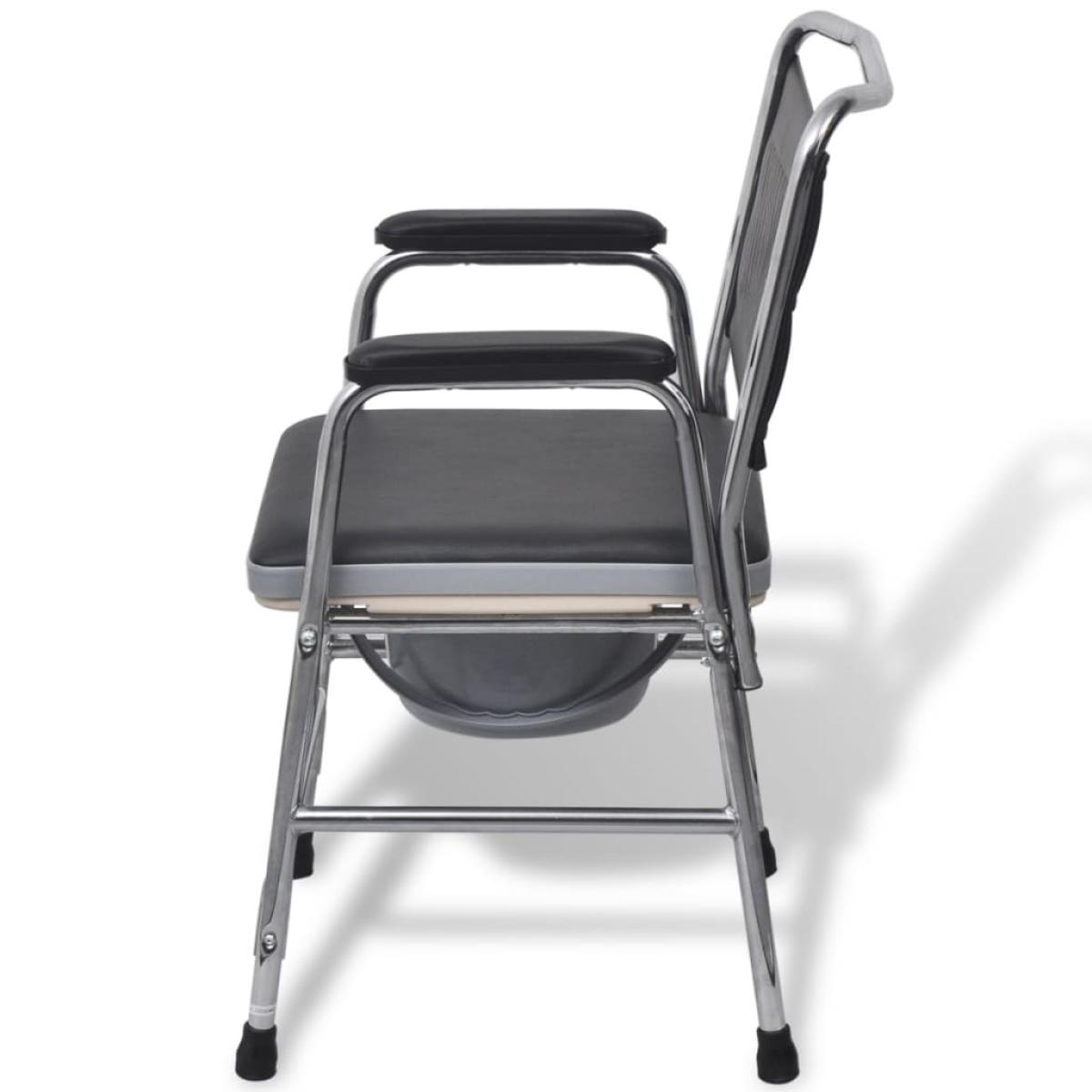 Silla con inodoro WC acero negra