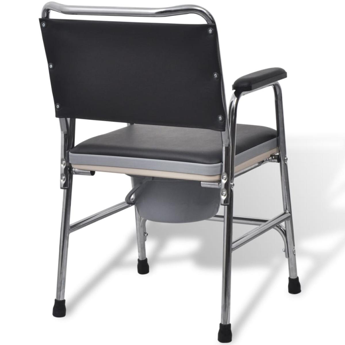 Silla con inodoro WC acero negra